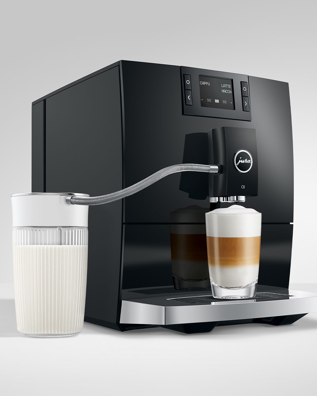 JURA C8 Piano Black (EA) automata kávéfőző Easy Control Panel kezelőfelülettel – 6. kép