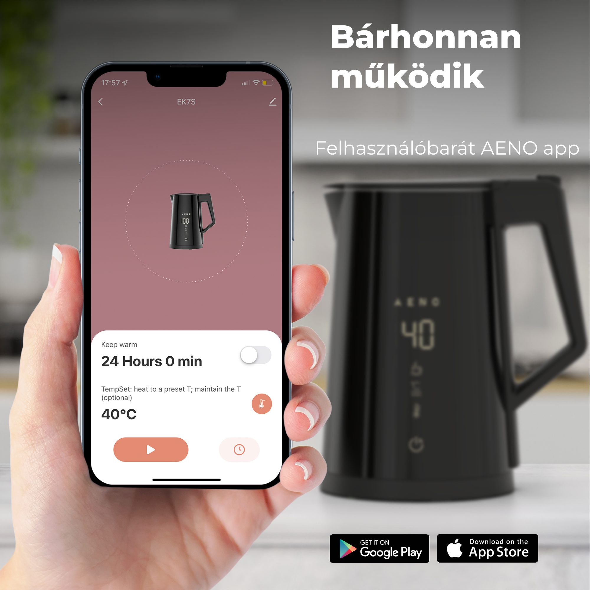 AENO AEK0007S intelligens elektromos vízforraló Wi-Fi-vezérléssel – 4. kép