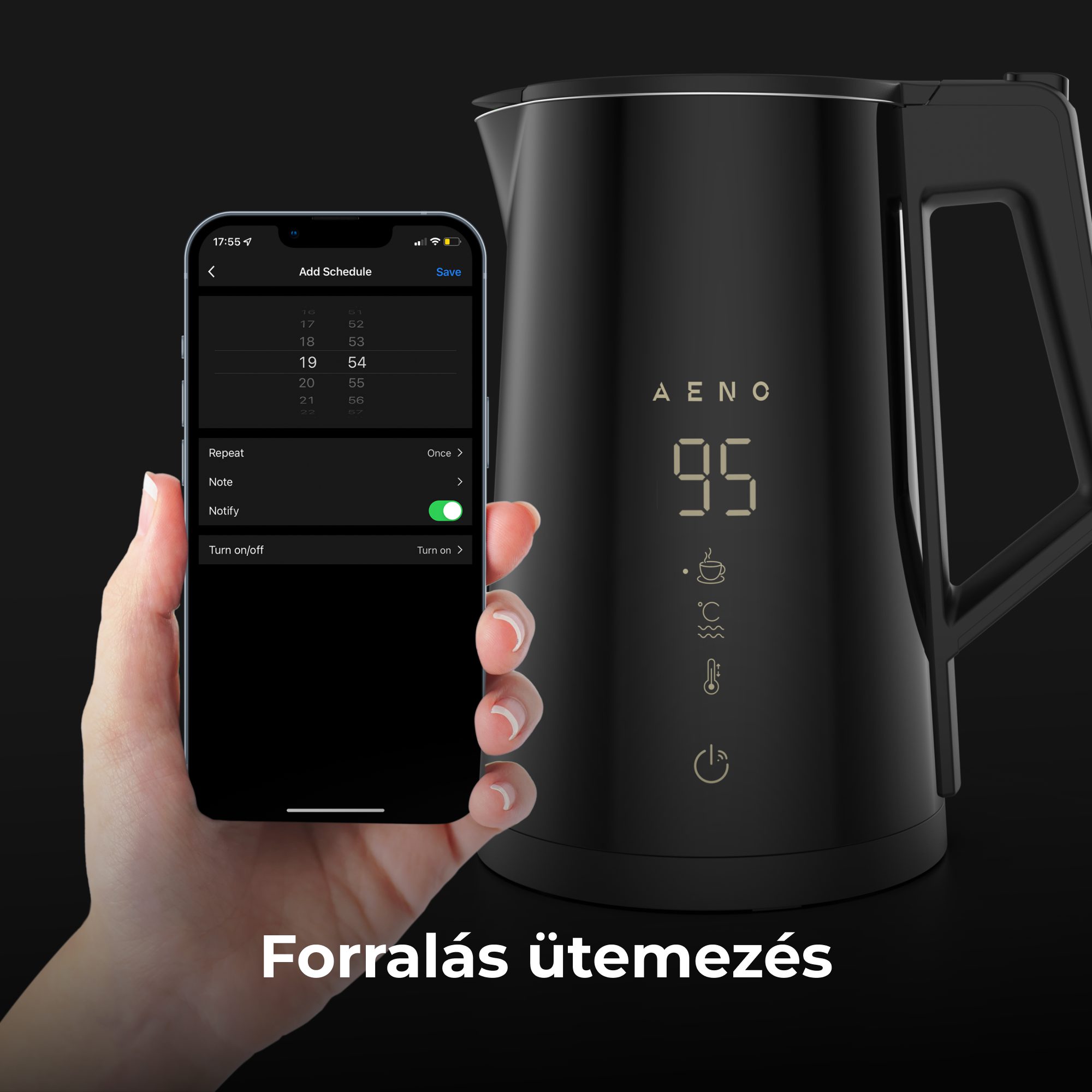 AENO AEK0007S intelligens elektromos vízforraló Wi-Fi-vezérléssel – 15. kép