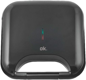 OK. OSM 1111 fekete szendvicssütő tapadásmentes sütőlapokkal
