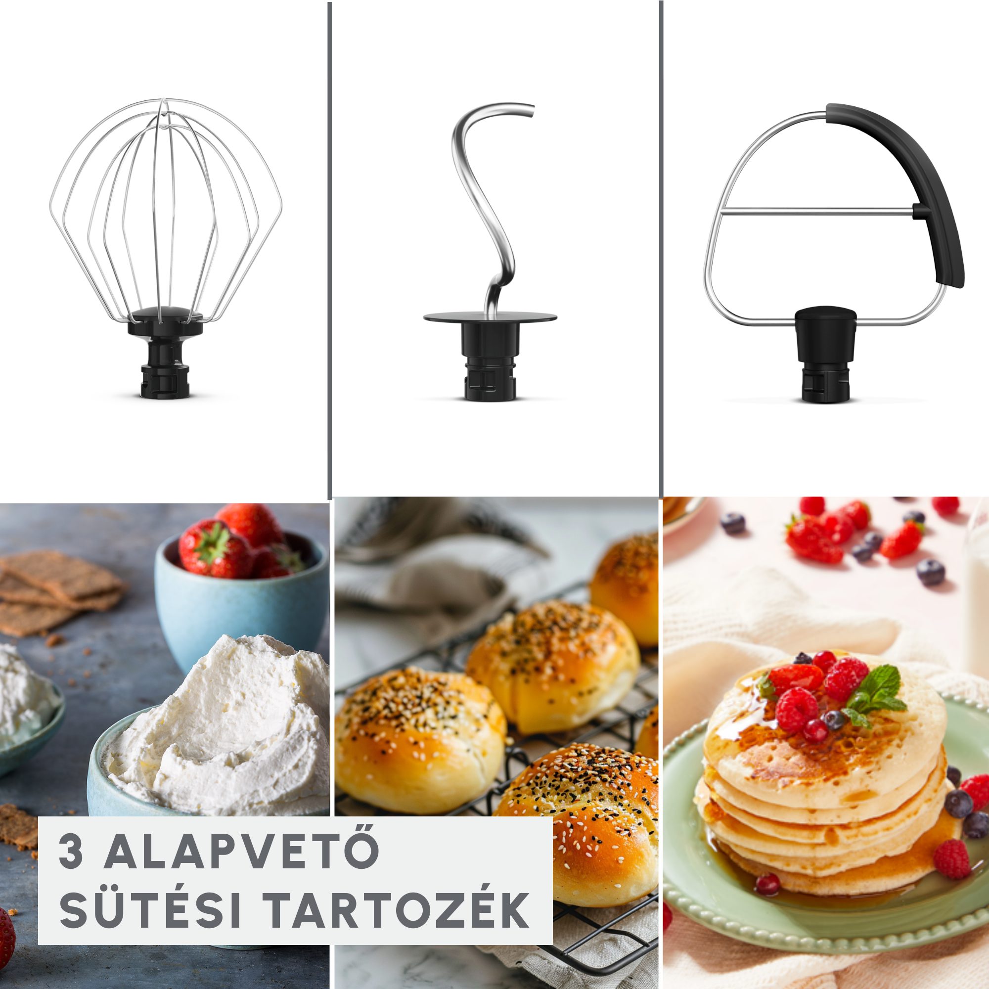 TEFAL QB140AF0 Bake Easy fehér konyhai robotgép 3,5 literes tállal – 4. kép