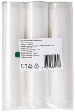 HUSLOG KAT00112 vákuumfólia, 3 tekercs, 20 × 300 cm