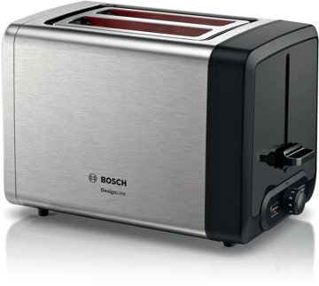 BOSCH TAT4P420 DesignLine kétrekeszes kenyérpirító, 970 W, fémházas
