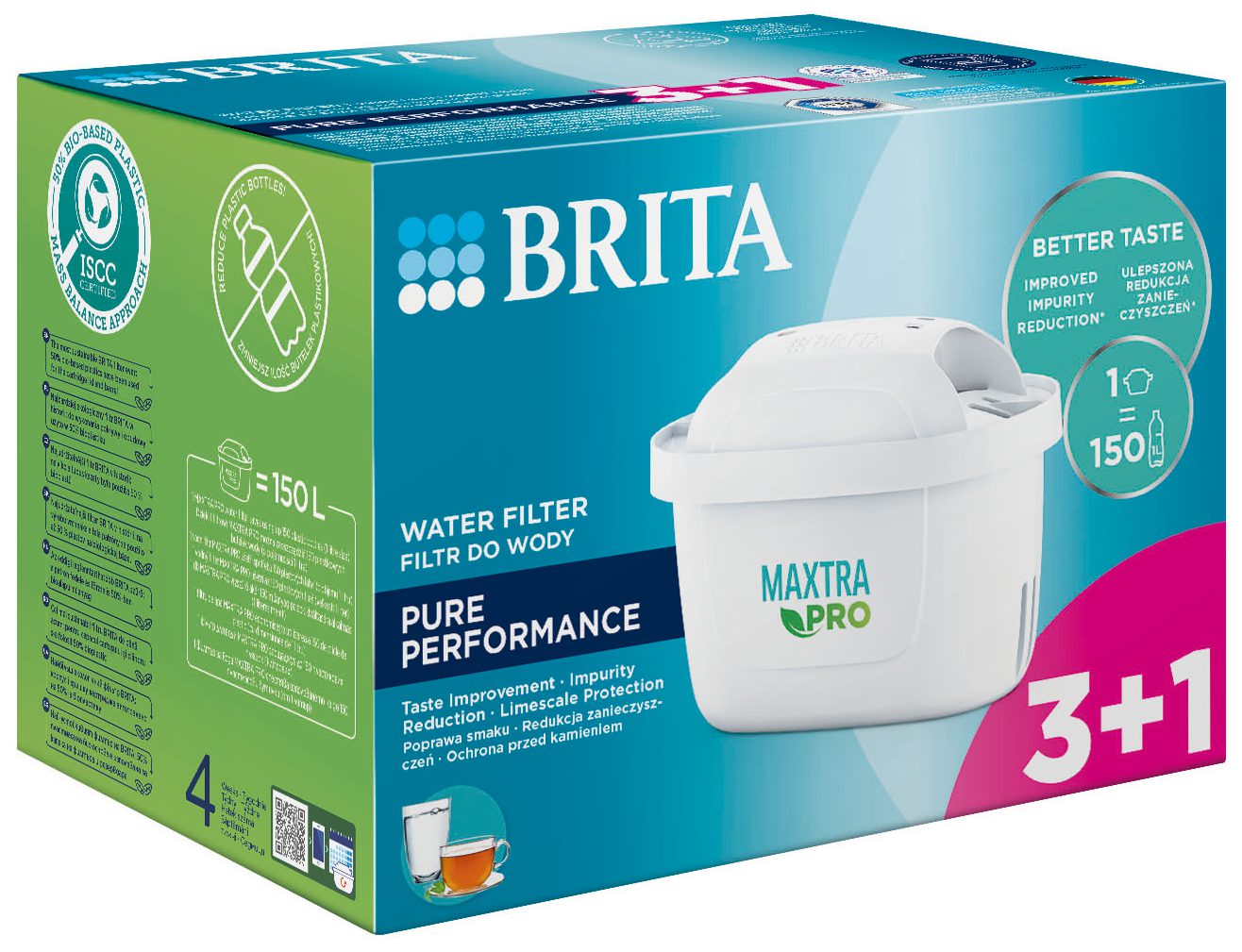 BRITA BR1051759 MAXTRA PRO Pure Performance vízszűrő patron, 3+1 db – 2. kép