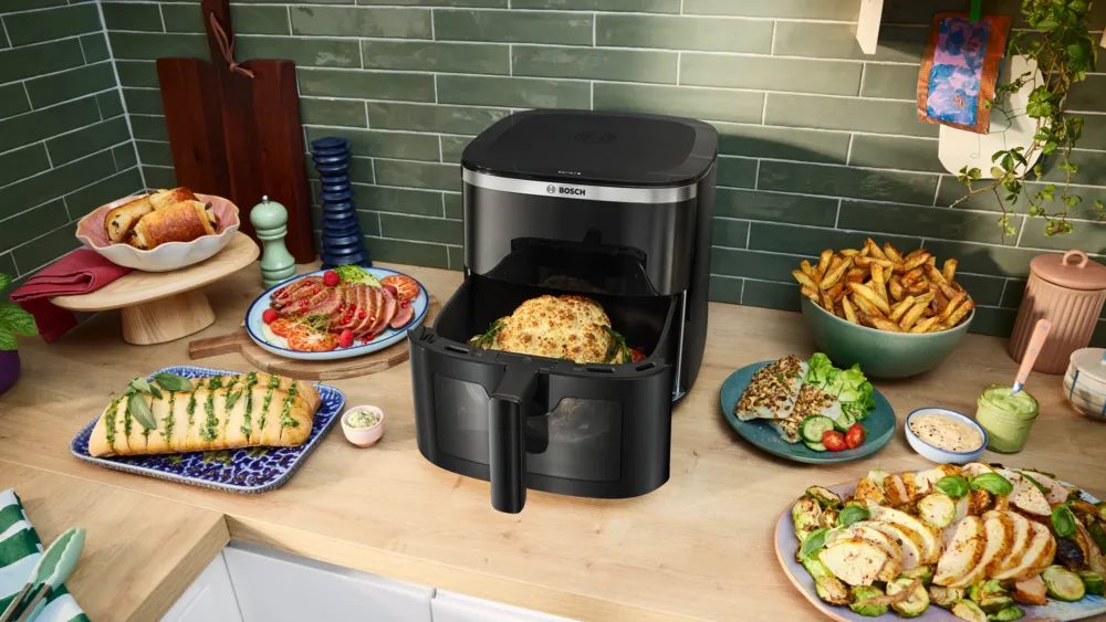 BOSCH MAF671B0 Serie 6 forrólevegős sütő 7,2 l-es kosárral és betekintő ablakkal – 5. kép
