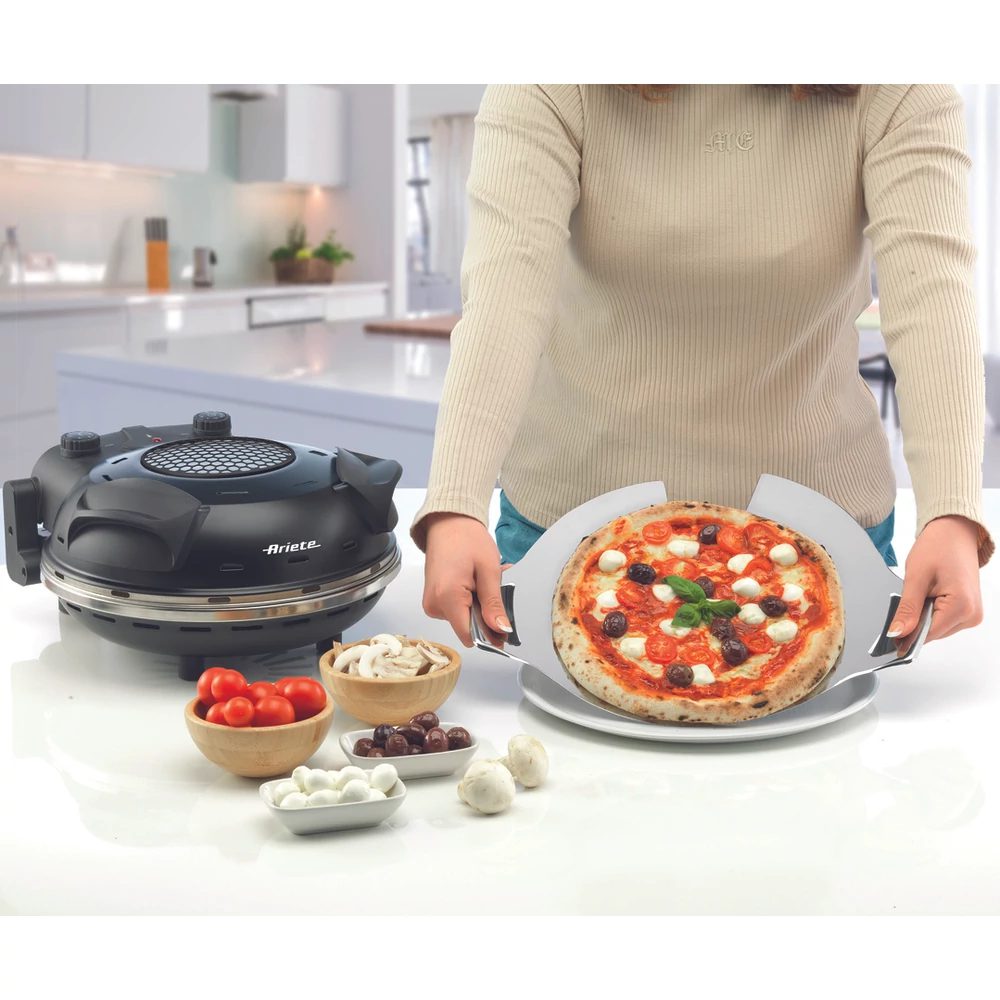 ARIETE 928.BK fekete pizzasütő 33 cm-es tapadásmentes kőlappal – 4. kép