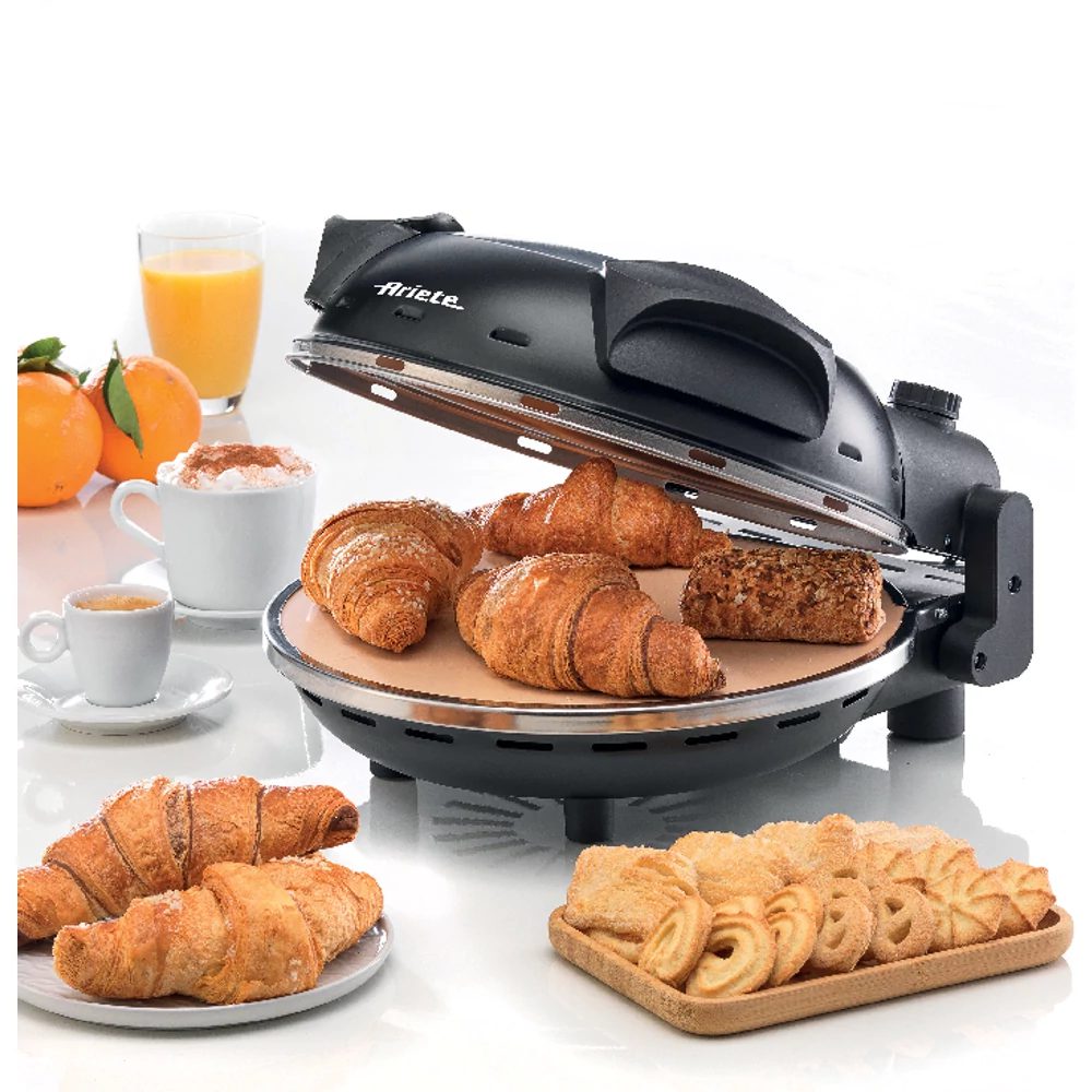 ARIETE 928.BK fekete pizzasütő 33 cm-es tapadásmentes kőlappal – 5. kép